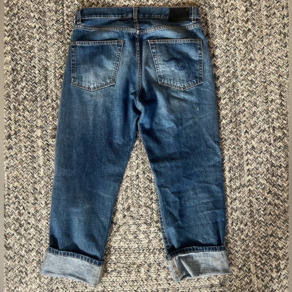 R13 Boyfriend Jeans in Garnet Blue Size 27 - Picture 3 of 9